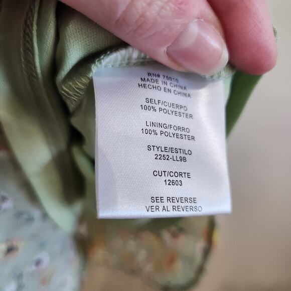 City Triangle Floral Halter Neck Skater Dress Back Zip Green Yellow Size 8 - Picture 10 of 11